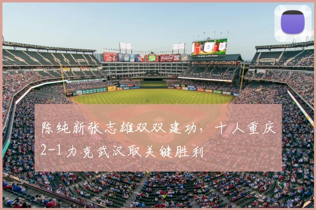 陈纯新张志雄双双建功，十人重庆2-1力克武汉取关键胜利